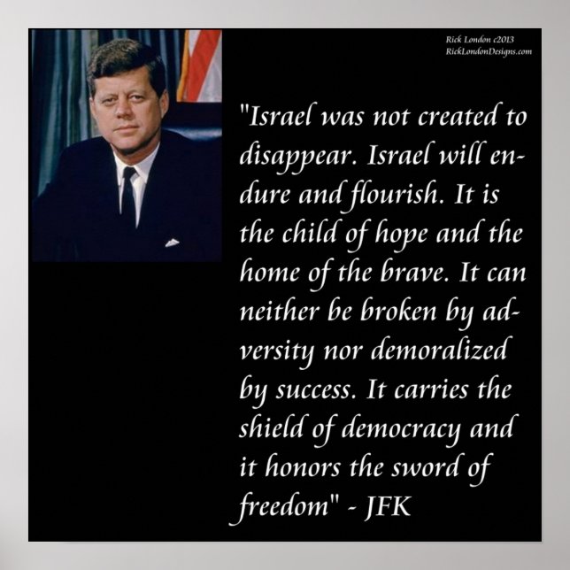 Affiche de citation JFK & Israël (Devant)