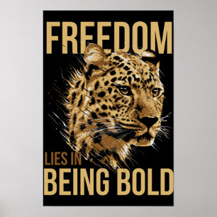 Affiche de citation Léopard Liberté Réside dans le