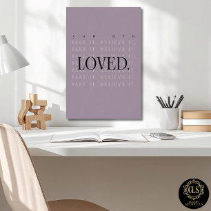 Affiche de citation minimaliste d'amour - mauve