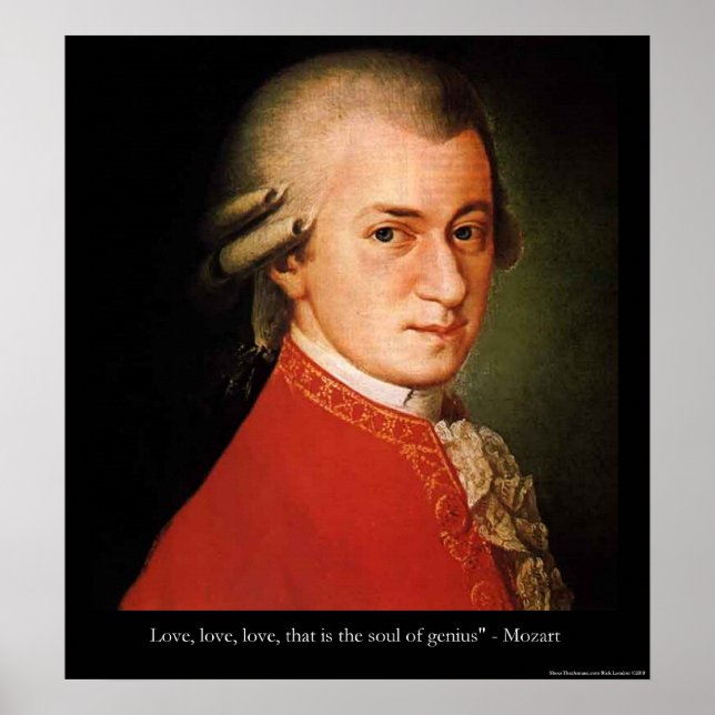 Affiche de citation Mozart "Love Love Love Love" (Devant)
