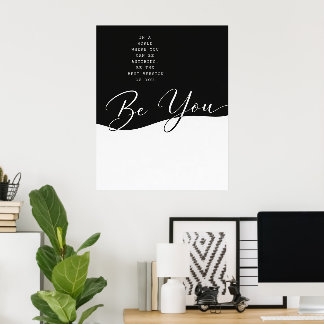 Affiche de citation noir et blanc – Mur minimalist