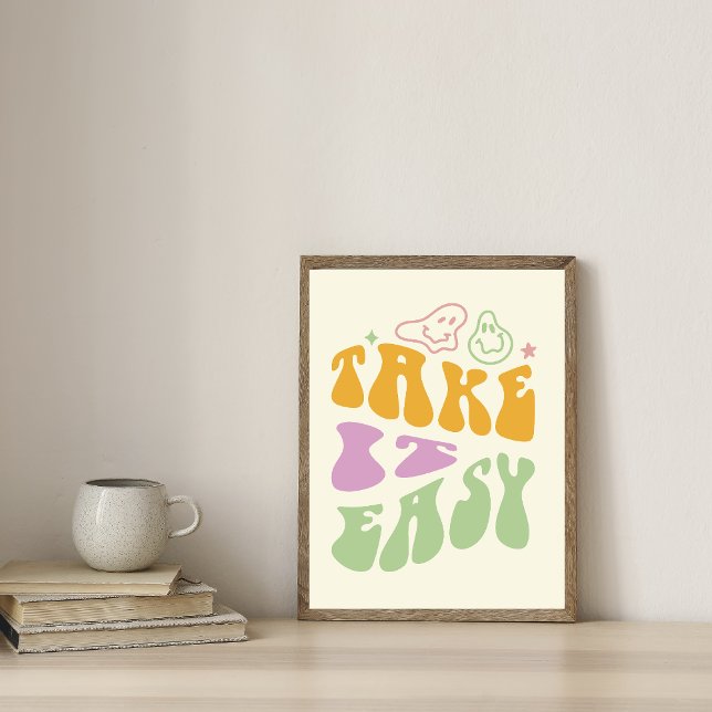 Affiche de citation positive rétro « Take It Easy  (Créateur téléchargé)