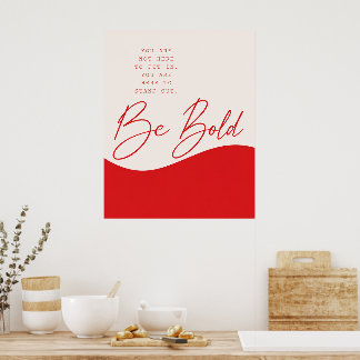 Affiche de citation Rouge et Crème – Impression mu