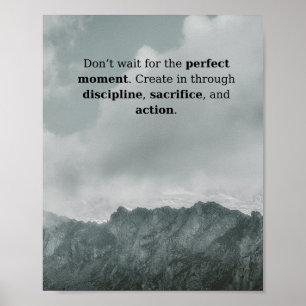 Affiche de citation sur la discipline de montagne