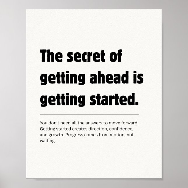 Affiche de citation sur le secret du succès (Devant)