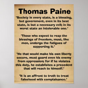 Affiche de citations de Thomas Paine