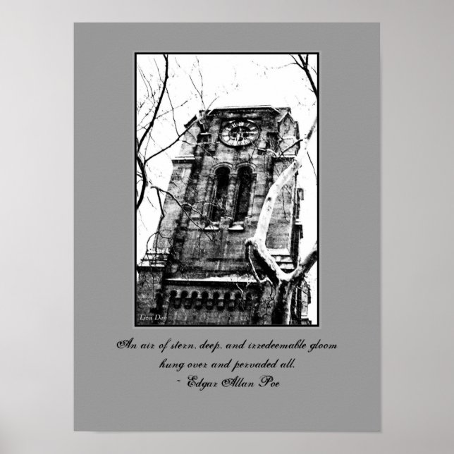 Affiche de citations gothiques 'The Bell Tower' (Devant)