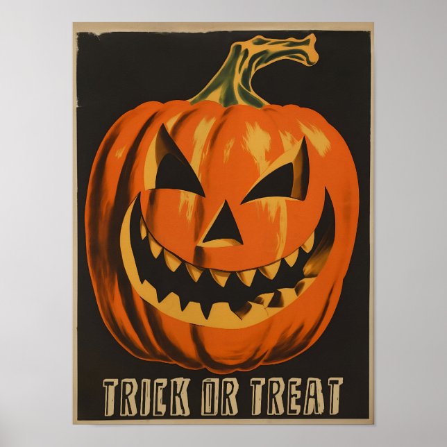 Affiche de citrouille d'Halloween Art d'Halloween  (Devant)