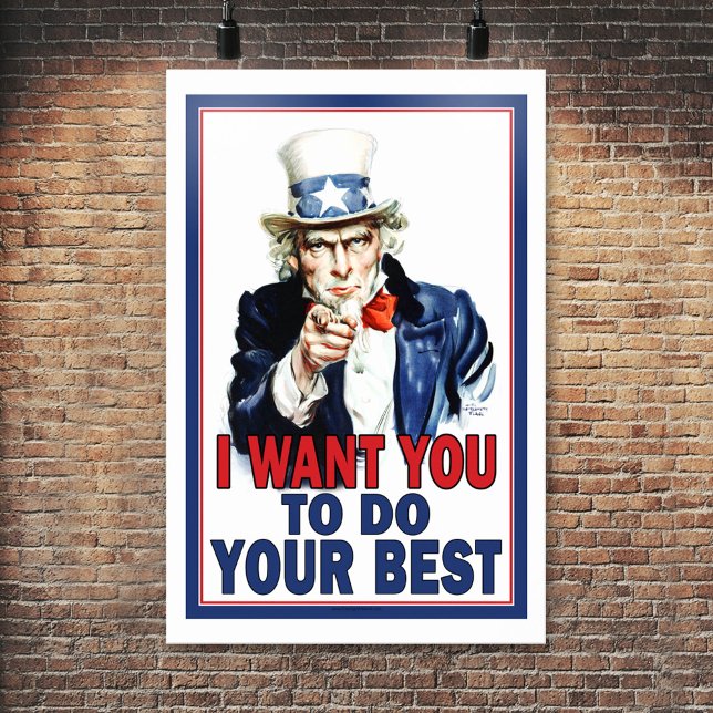Affiche de classe : Je veux que vous fassiez de vo (Uncle Sam Classroom Poster)