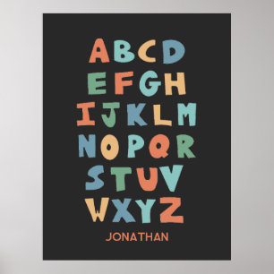 Affiche de classe personnalisée ABC Alphabet moder