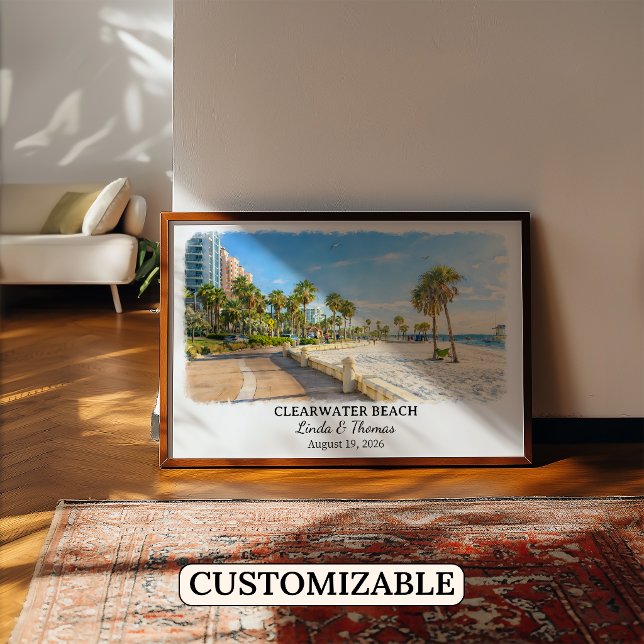 Affiche de Clearwater Beach Floride, Aquarelle (Créateur téléchargé)