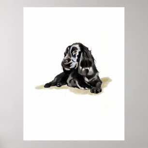 Affiche de Cocker Spaniel Impression Aquarelle Art