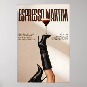 Affiche de cocktail Espresso Martini, bar moderne,