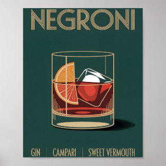 Affiche de cocktail Negroni vintage pour la maison
