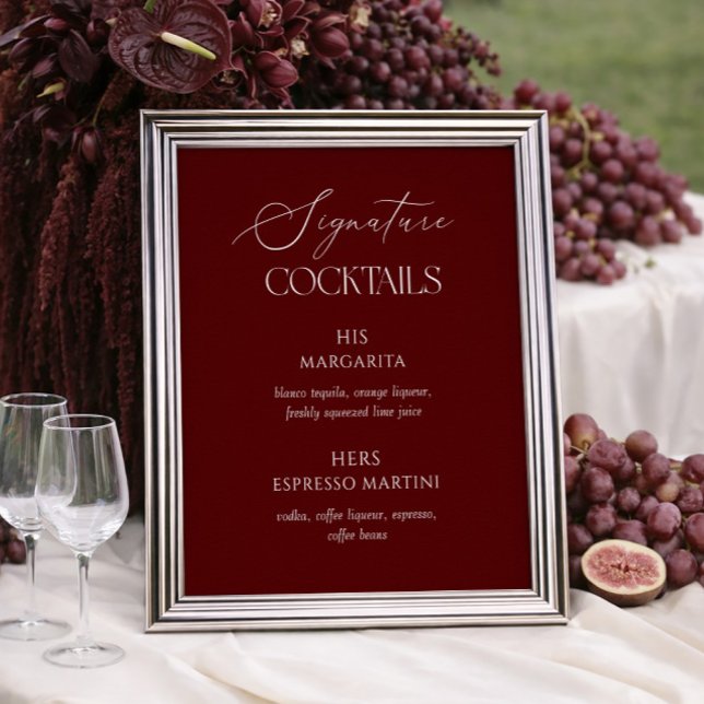 Affiche de cocktails signature pour mariage en Bou (Créateur téléchargé)