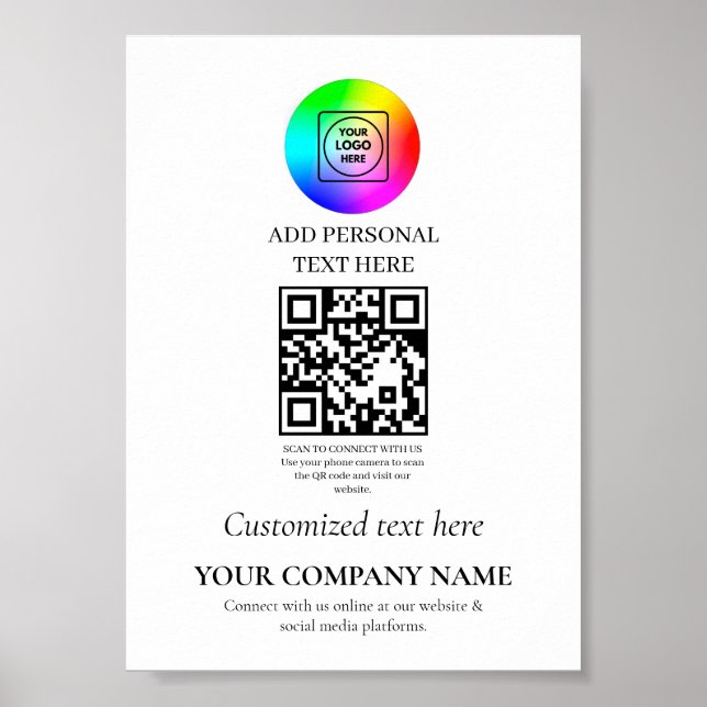 Affiche de code QR personnalisée pour les entrepri (Devant)