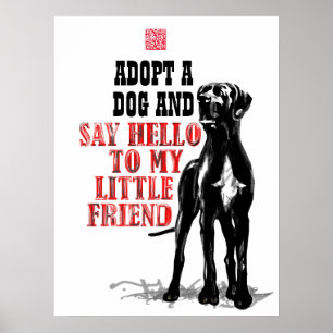 Affiche de code QR pour don au refuge pour Dogues