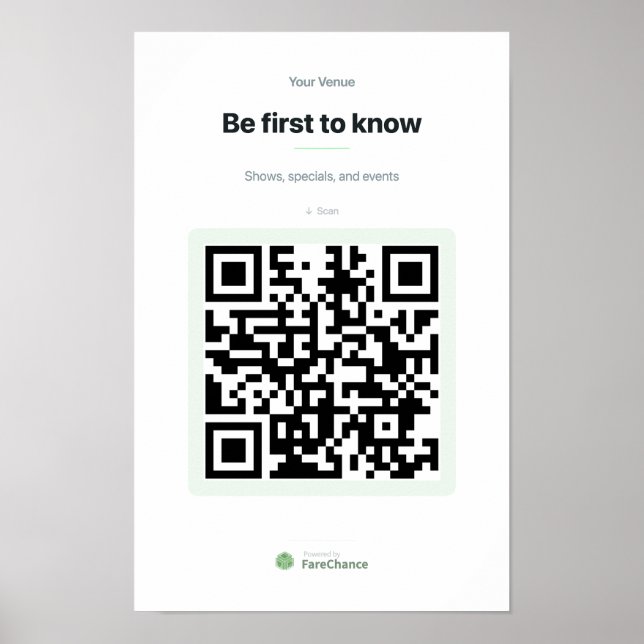 Affiche de code QR pour les restaurants et les mag (Devant)