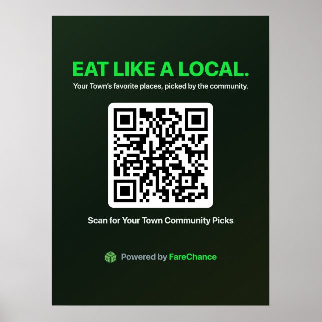 Affiche de code QR pour les villes et les centres  (Devant)
