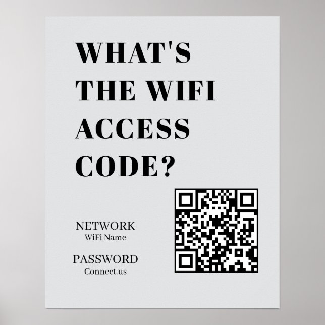 Affiche de code QR WiFi pour connexion facile au r (Devant)