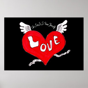 Affiche de cœur d'amour de tatouage
