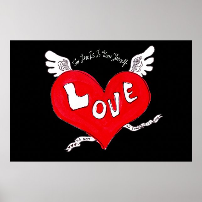 Affiche de cœur d'amour de tatouage (Devant)