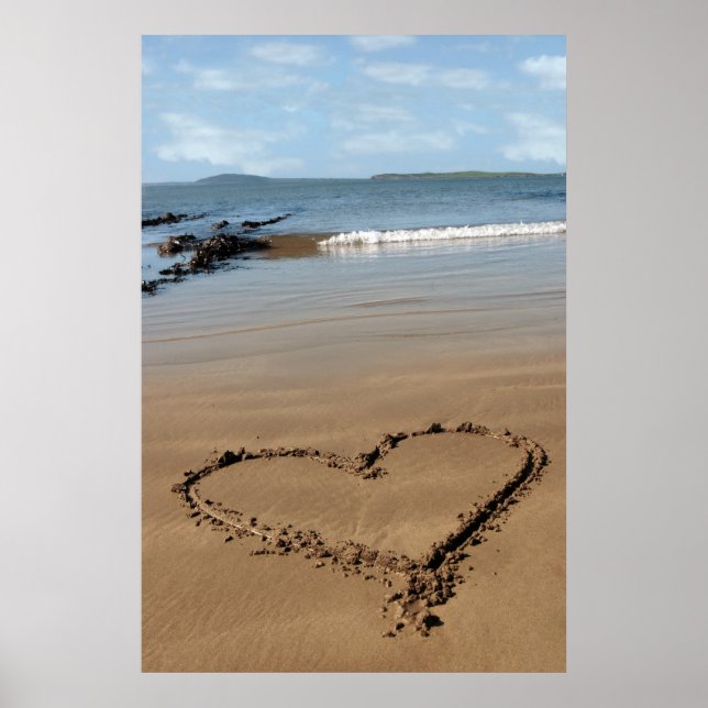 affiche de coeur d'amour sablonneux (Devant)