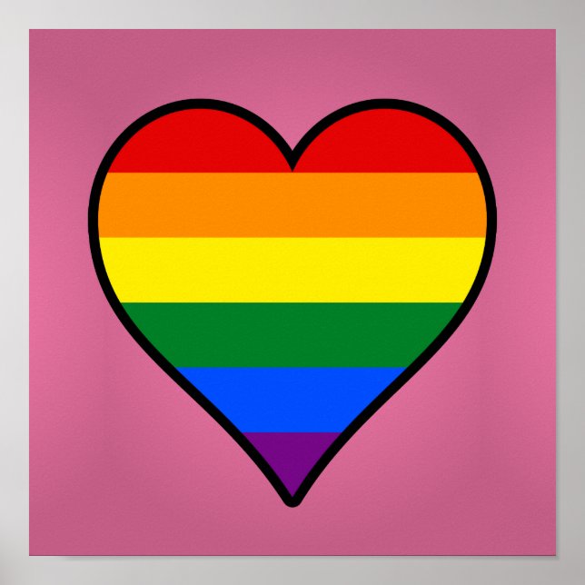 Affiche de cœur de fierté LGBT (Devant)