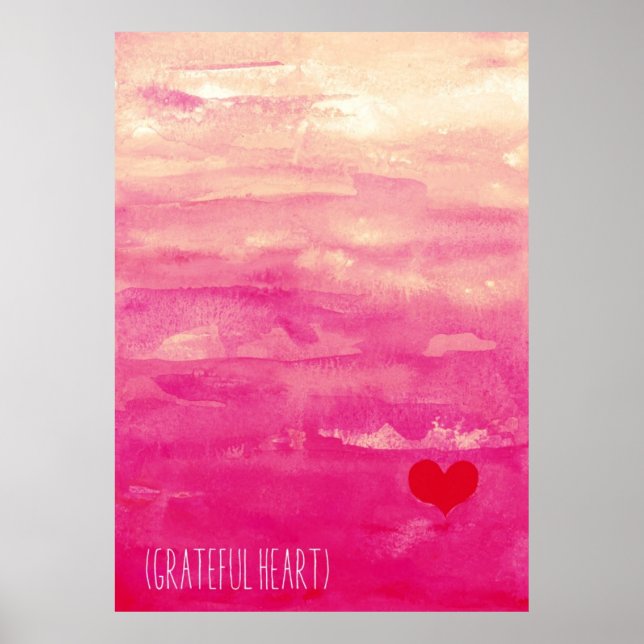 affiche de coeur reconnaissante (Devant)