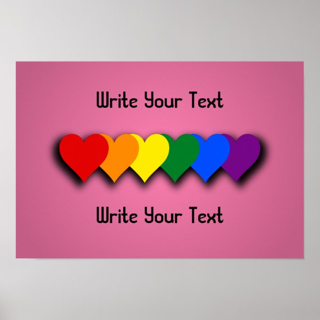 Affiche de coeurs de fierté LGBT (Devant)