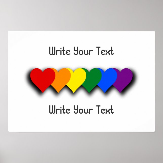 Affiche de coeurs de fierté LGBT (Devant)