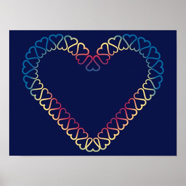 Affiche de coeurs décoratifs (Devant)