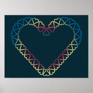 Affiche de coeurs décoratifs