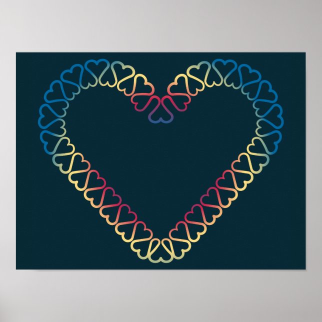 Affiche de coeurs décoratifs (Devant)