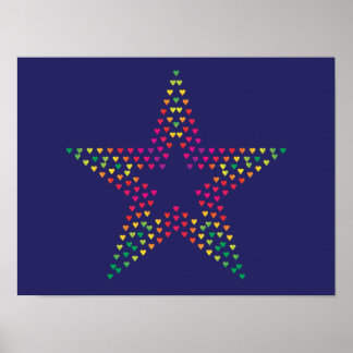 Affiche de coeurs d'étoile décoratifs 