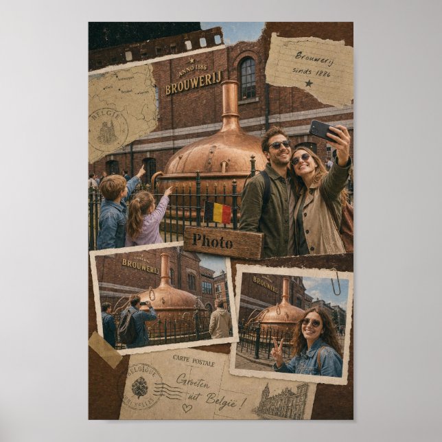 Affiche de collage de carte postale de brasserie b (Devant)
