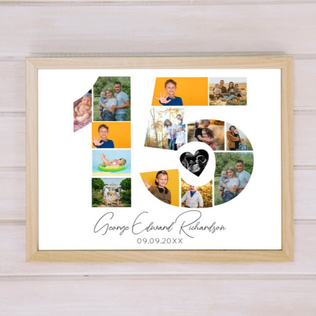 Affiche de collage de photos de 15e anniversaire (Créateur téléchargé)