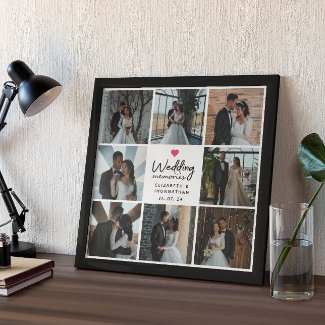Affiche de collage de photos de couple coeur avec  (Créateur téléchargé)