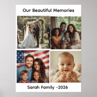 Affiche de collage de photos de famille personnali