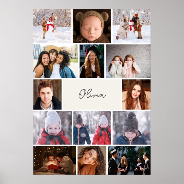 Affiche de collage de photos personnalisée avec no (Devant)