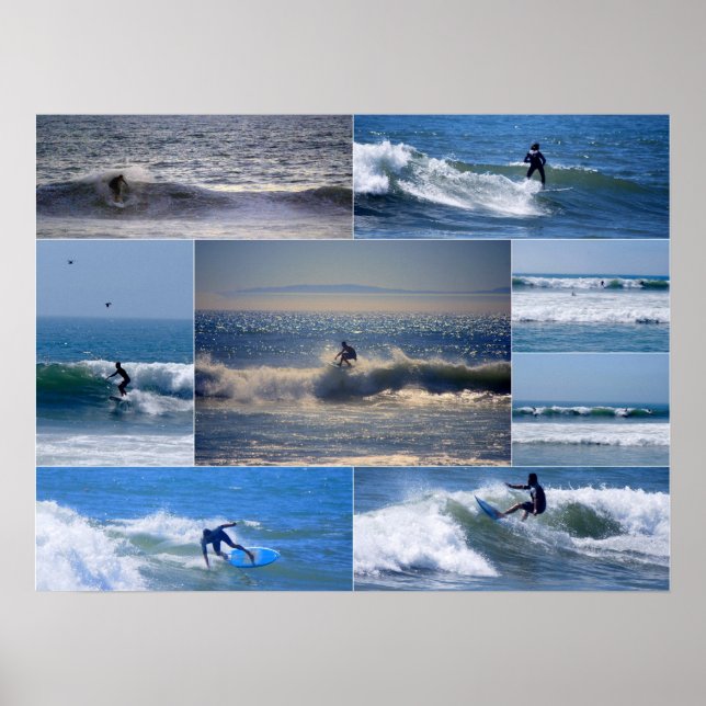 Affiche de collage des surfeurs de Californie (Devant)