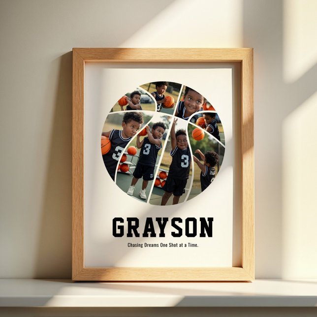 Affiche de collage photo de basket-ball personnali (Créateur téléchargé)
