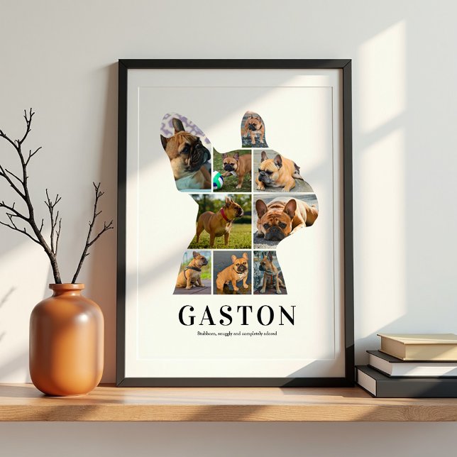 Affiche de collage photo personnalisée de Bouledog (Créateur téléchargé)