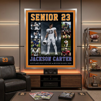 Affiche de collage photo personnalisée de football