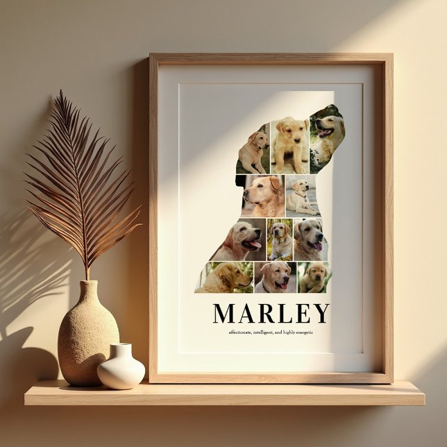 Affiche de collage photo personnalisée de Labrador (Créateur téléchargé)
