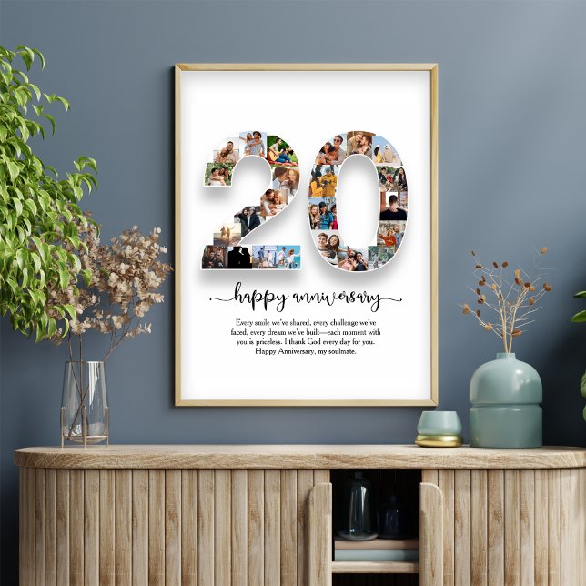 Affiche de collage photo pour le 20e anniversaire (Créateur téléchargé)