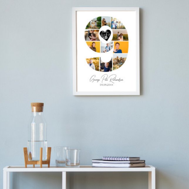 Affiche de collage photo pour les 9 ans - Souvenir (Créateur téléchargé)