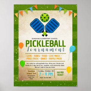 Affiche de collecte de fonds de pickleball modifia
