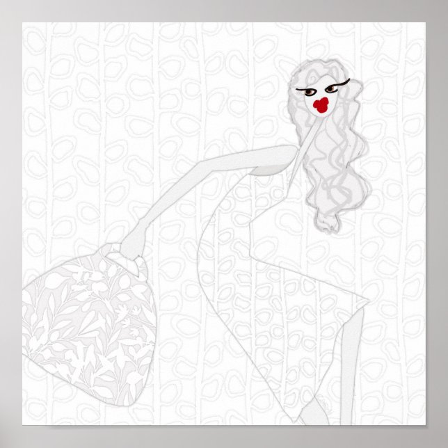 Affiche de coloriage de fille heureuse dansant (Devant)