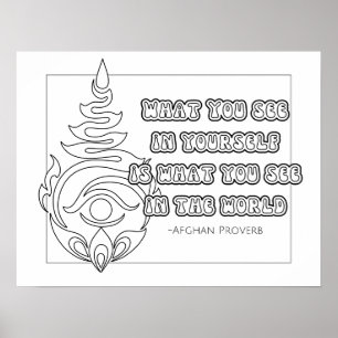 Affiche de coloriage du proverbe afghan